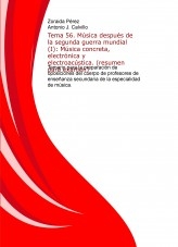 Tema 56. Música después de la segunda guerra mundial (I): Música concreta, electrónica y electroacústica. (resumen para examen). Temario para la preparación de oposiciones del cuerpo de profesores de enseñanza secundaria de la especialidad de músi