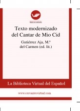 Libro Texto modernizado del Cantar de Mio Cid, autor Biblioteca Miguel de Cervantes