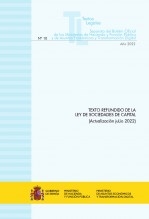 Libro TEXTO LEGAL Nº 10 "TEXTO REFUNDIDO DE LA LEY DE SOCIEDADES DE CAPITAL" (Actualización julio 2022), autor Libros del Ministerio de Hacienda