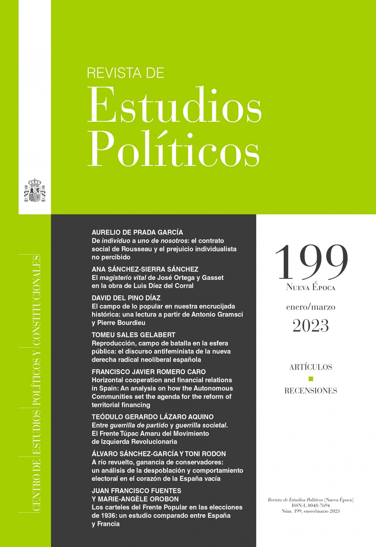 Revista de Estudios Políticos, nº 199, enero-marzo, 2023 | Centro de