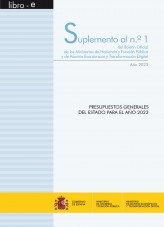 Libro SUPLEMENTO AL Nº 1/2023 "PRESUPUESTOS GENERALES DEL ESTADO PARA EL AÑO 2023", autor Libros del Ministerio de Hacienda