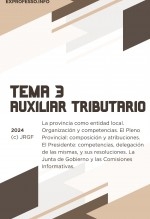 Tema 3: La provincia como entidad local. Organización y competencias. El Pleno Provincial: composición y atribuciones. El Presidente: competencias, delegación de las mismas, y sus resoluciones. La Junta de Gobierno y las Comisiones Informativas